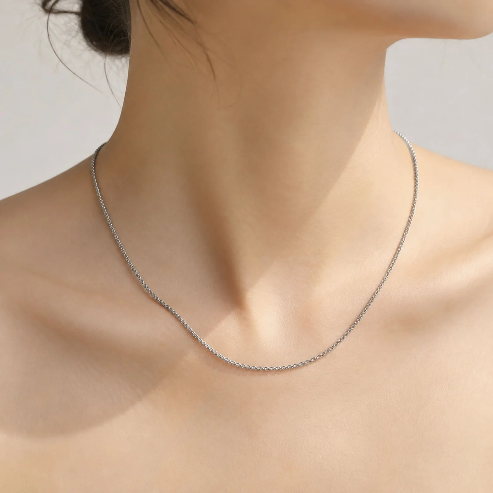 COLLAR DE CADENA ACERO PLATEADO
