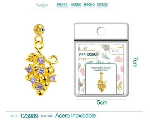 CHARM DE COBRE CHAPADO ORO 14K CON CIRCONITA-CON BOLA DE GOMA