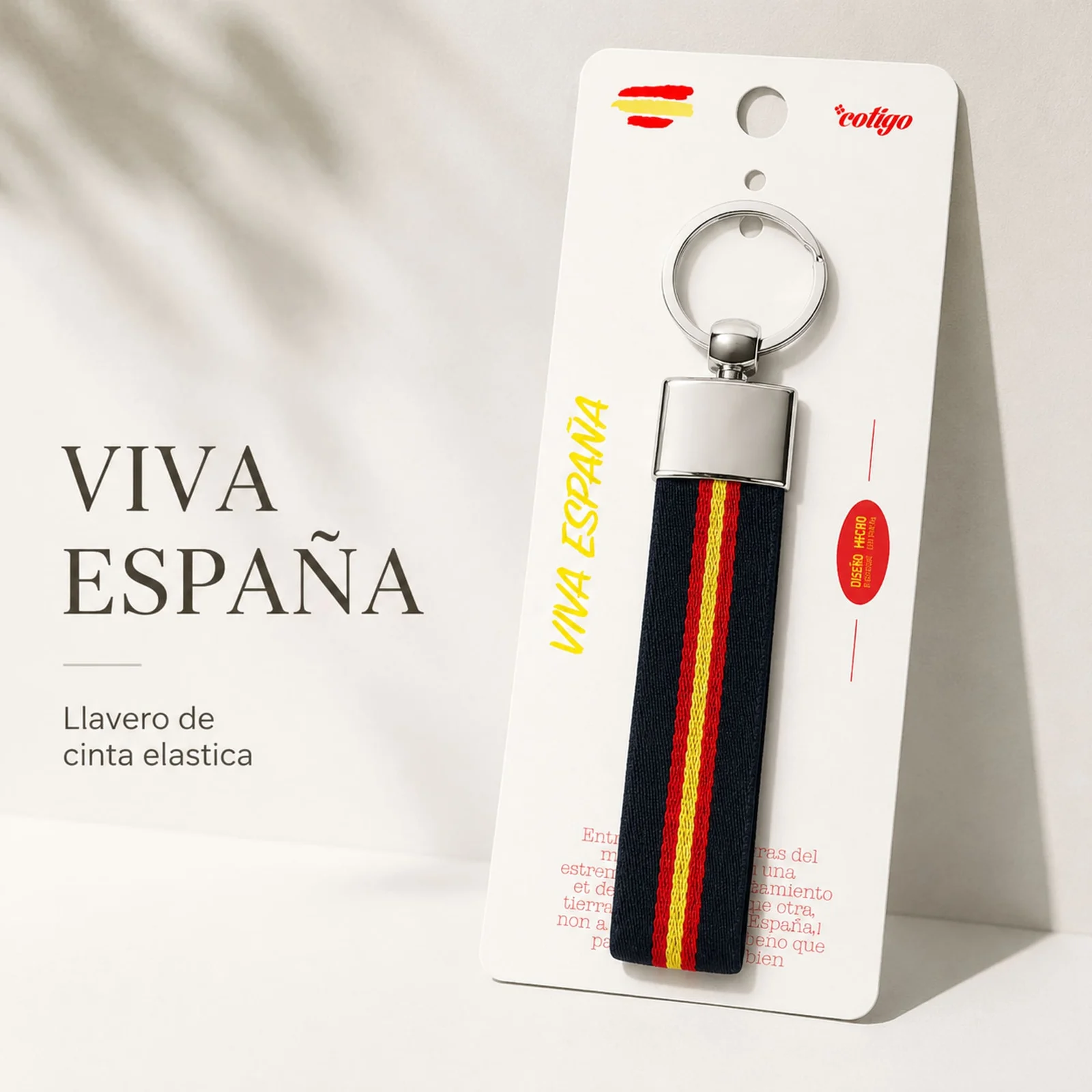 LLAVERO BANDERA ESPAÑA DE CINTA ELÁSTICA
