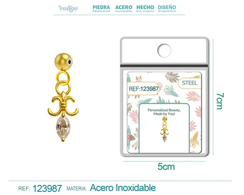 CHARM DE COBRE CHAPADO ORO 14K CON CIRCONITA-CON BOLA DE GOMA