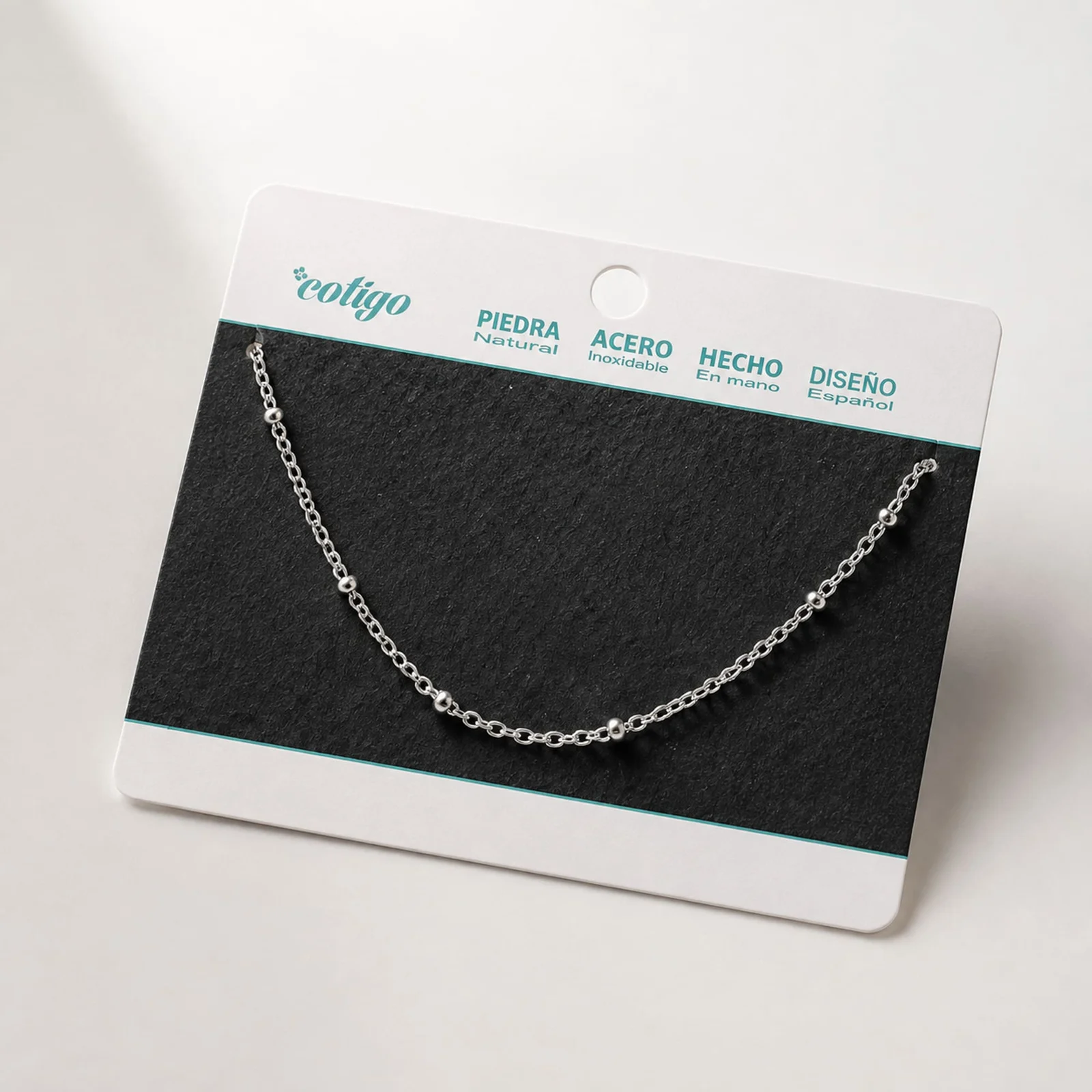 COLLAR DE CADENA ACERO PLATEADO