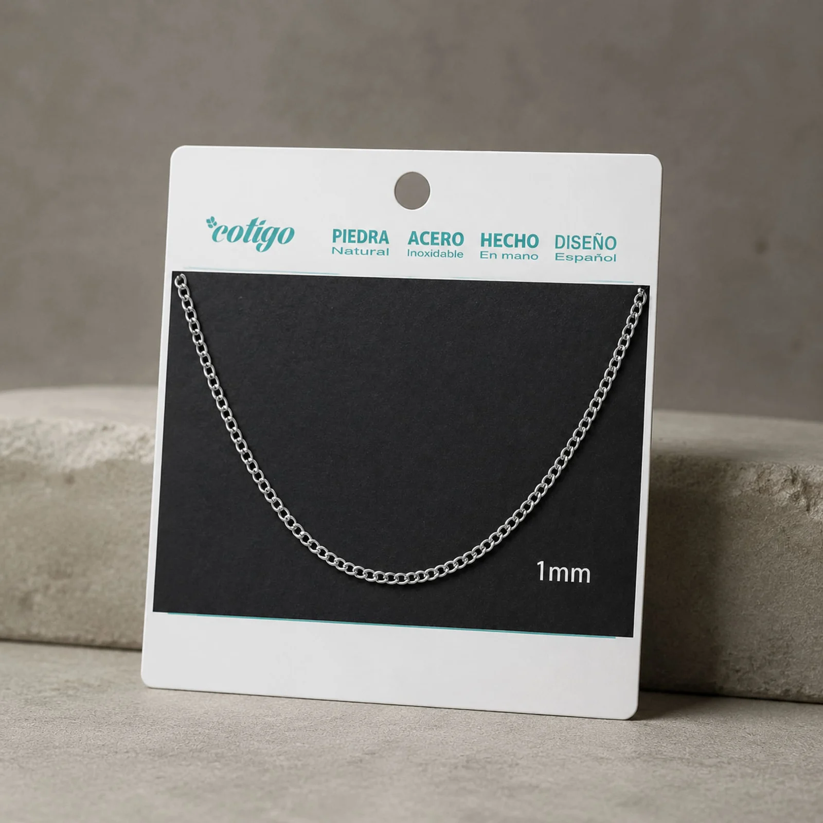 COLLAR DE CADENA ACERO PLATEADO