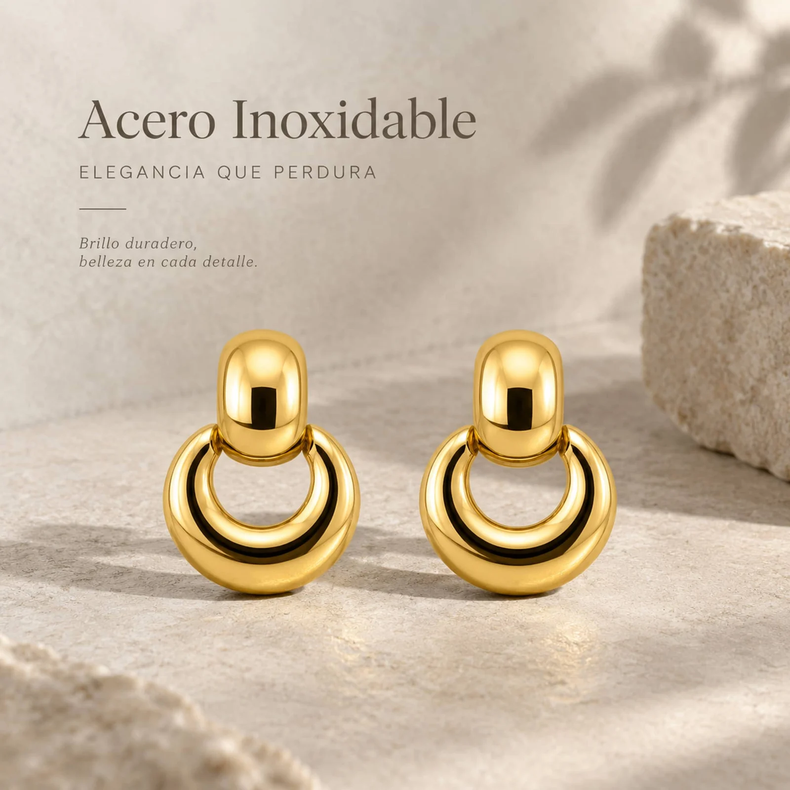 Pendiente Acero Inoxidable color Dorado