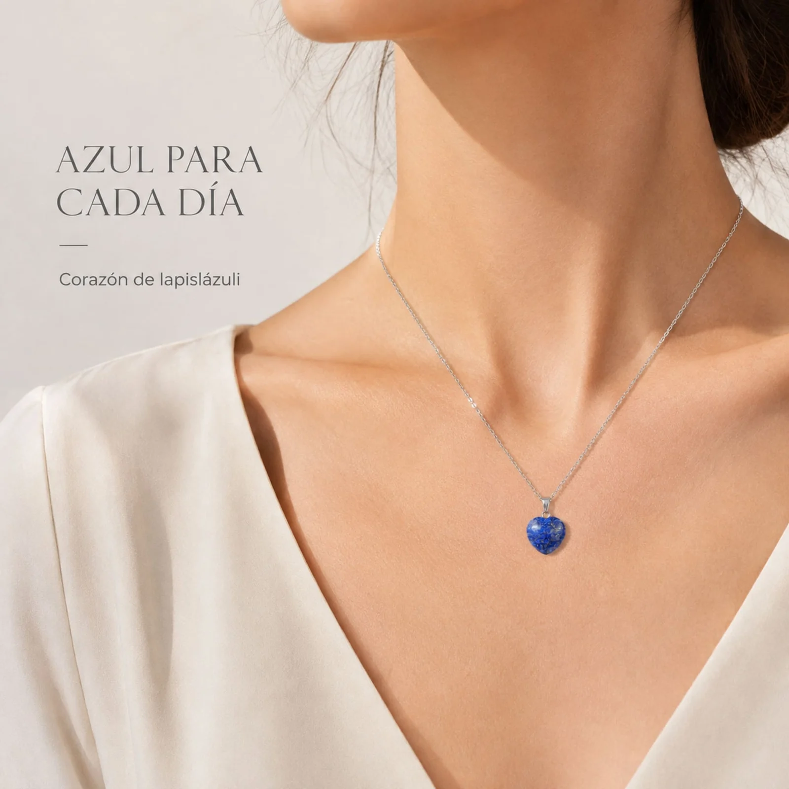Colgante Piedra lapislázuli con cadena Acero Inoxidable