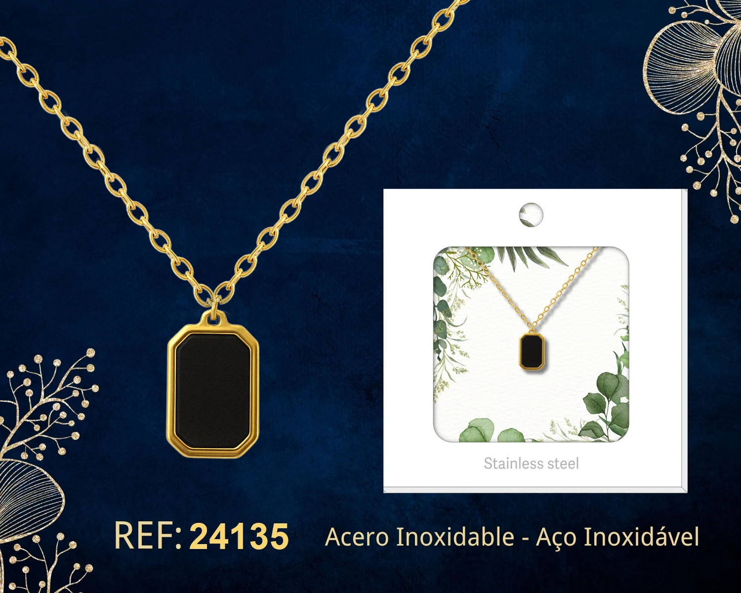 COLLAR ACERO INOXIDABLE CON SOBRE