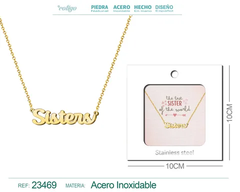 COLLAR INGLES PARA SISTERS ACERO CON SOBRE