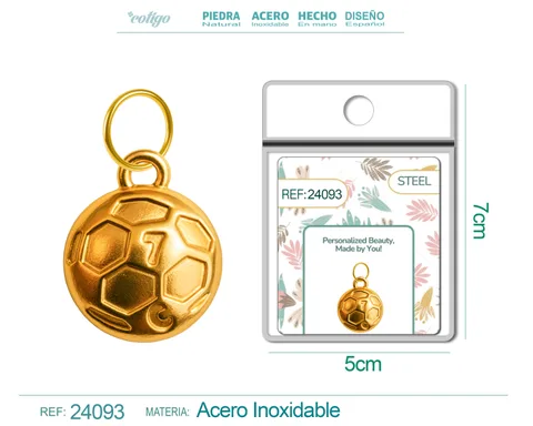 CHARM ACERO DORADO CHAPADO ORO 14 K