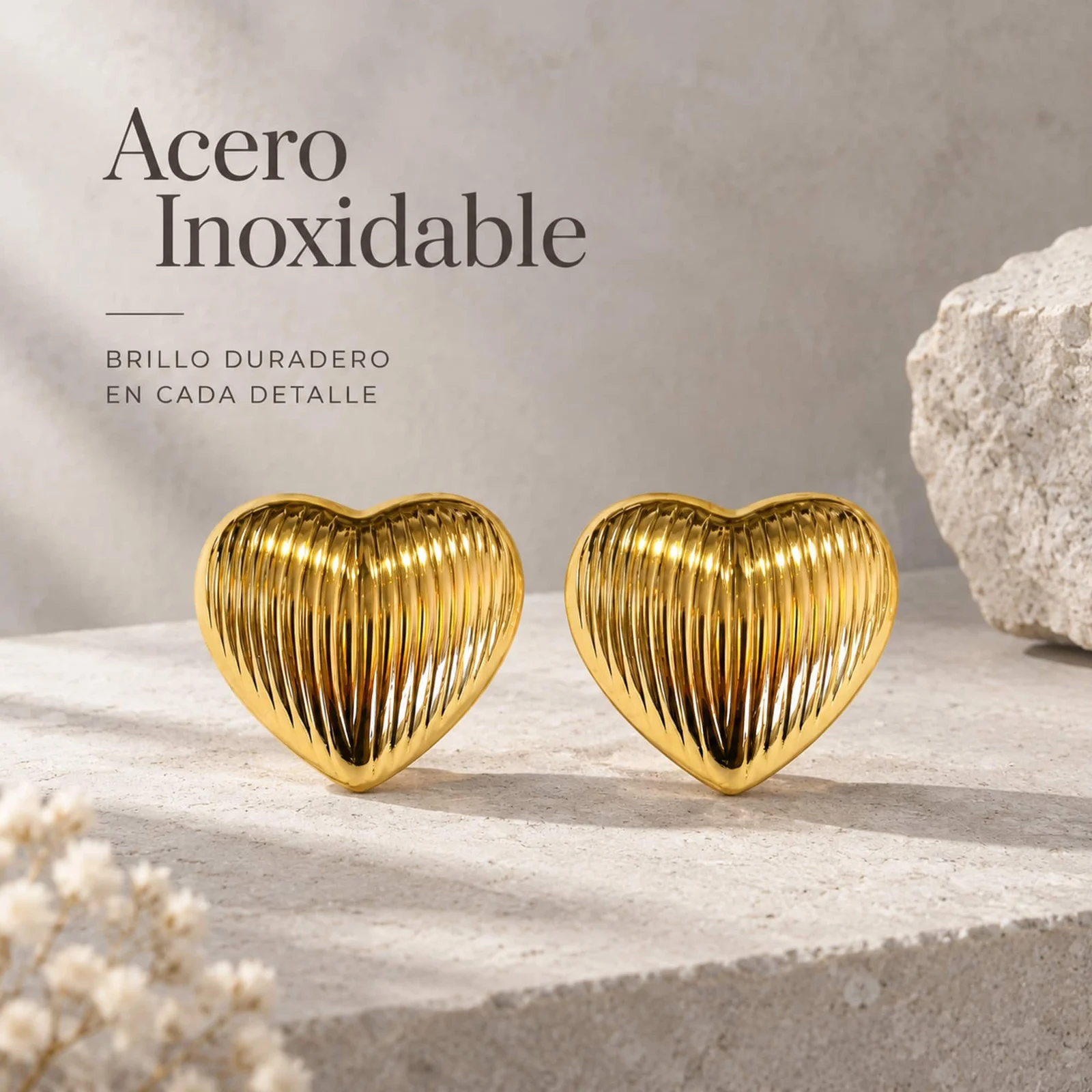 Pendiente Acero Inoxidable color Dorado