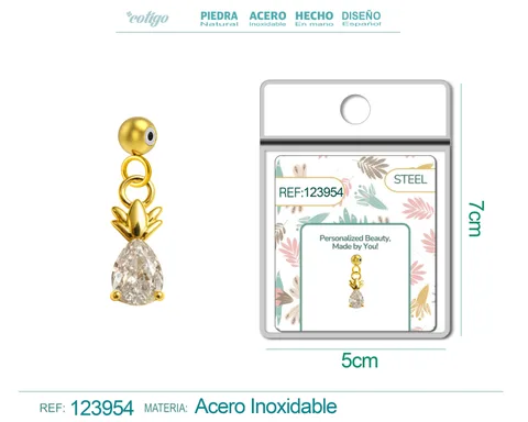 CHARM DE COBRE CHAPADO ORO 14K CON CIRCONITA-CON BOLA DE GOMA