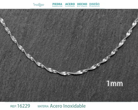 COLLAR DE CADENA ACERO PLATEADO