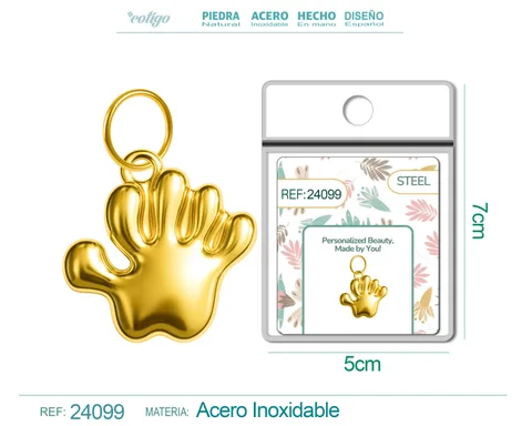 CHARM ACERO DORADO CHAPADO ORO 14 K
