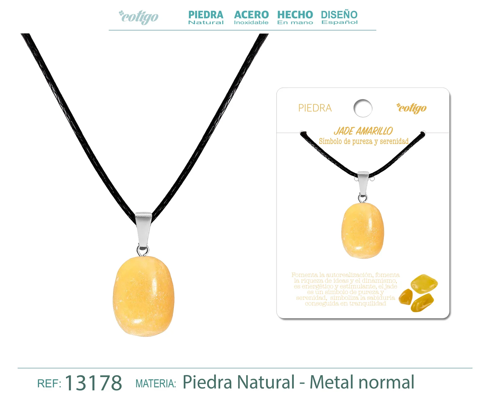COLGANTE PIEDRA NATURAL JADE AMARILLO