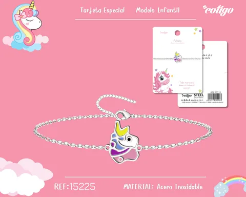 PULSERA DE NIÑA ACERO COLOR PLATEADO