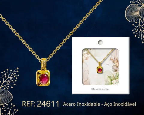COLGANTE CHAPADO ORO 14K CON CIRCONITA