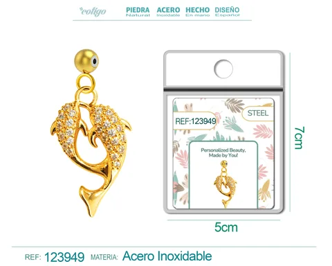 CHARM DE COBRE CHAPADO ORO 14K CON CIRCONITA-CON BOLA DE GOMA