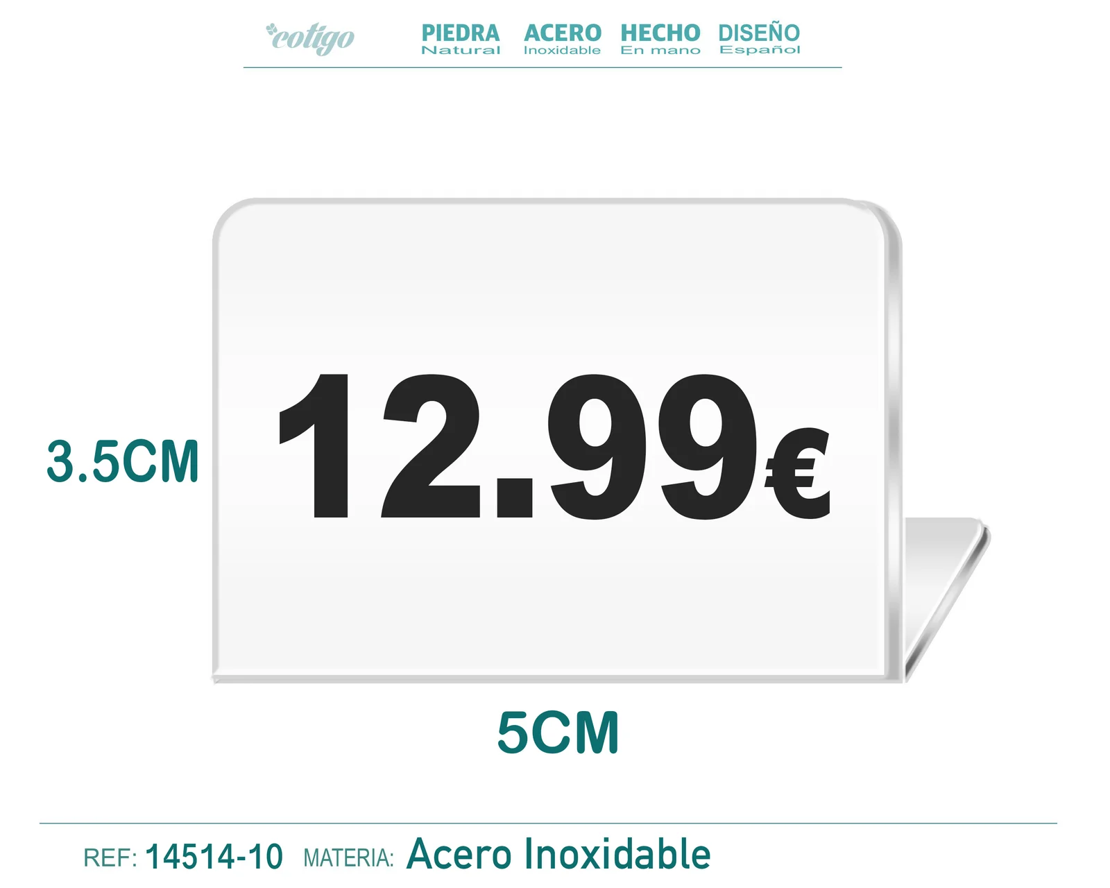 Placa Acero 3.5x5cm-12.99
