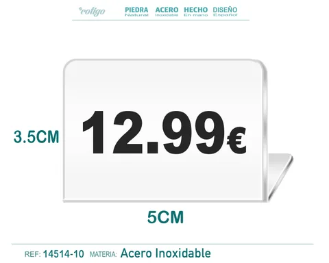 Placa Acero 3.5x5cm-12.99