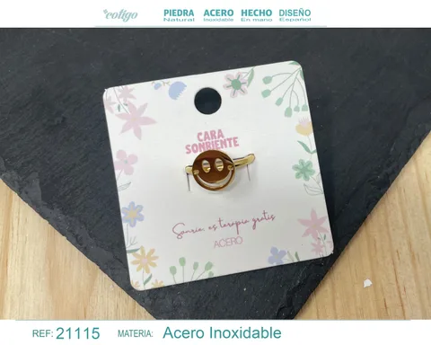 ANILLO CARA SORIENTE ACERO COLOR DORADO