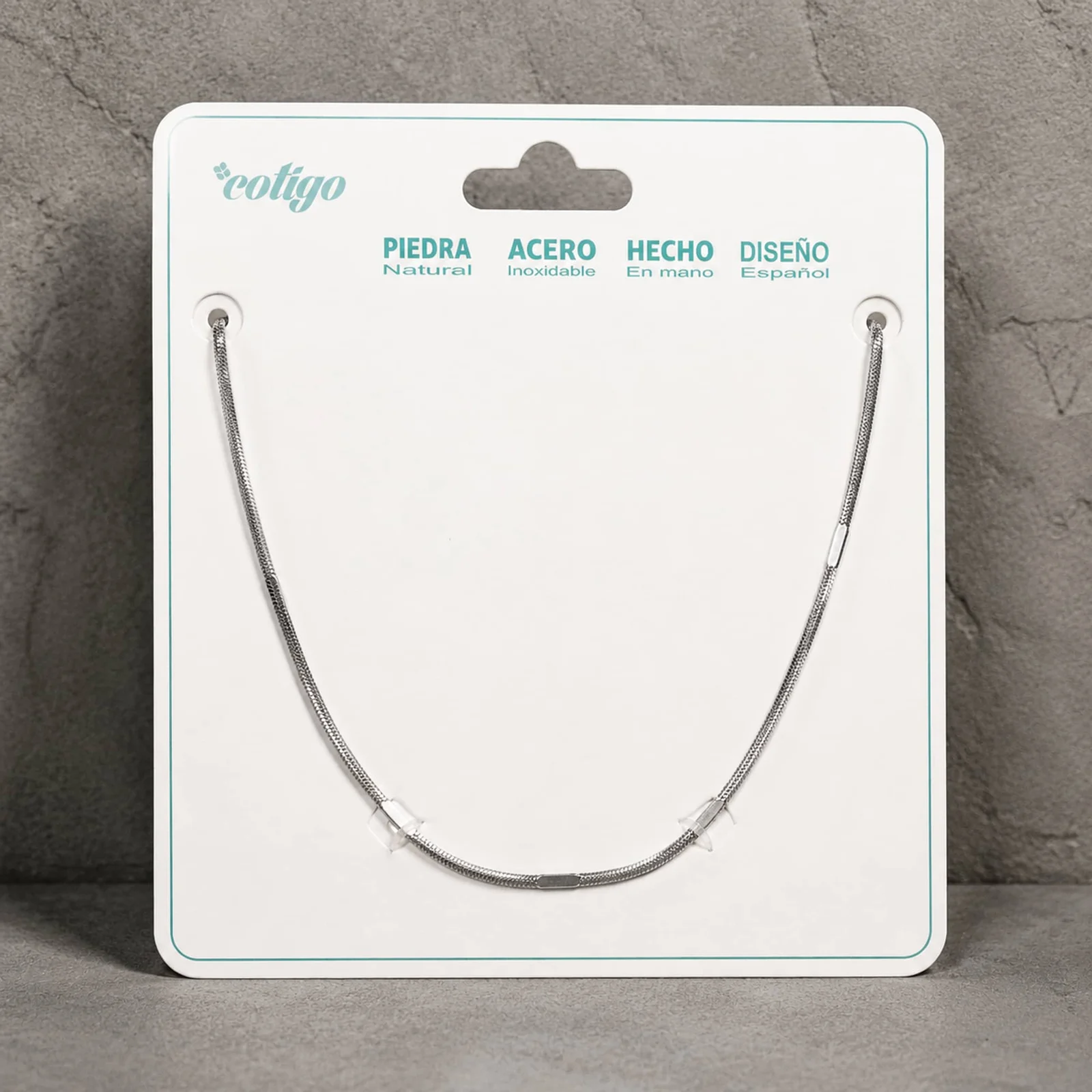 COLLAR DE CADENA ACERO PLATEADO