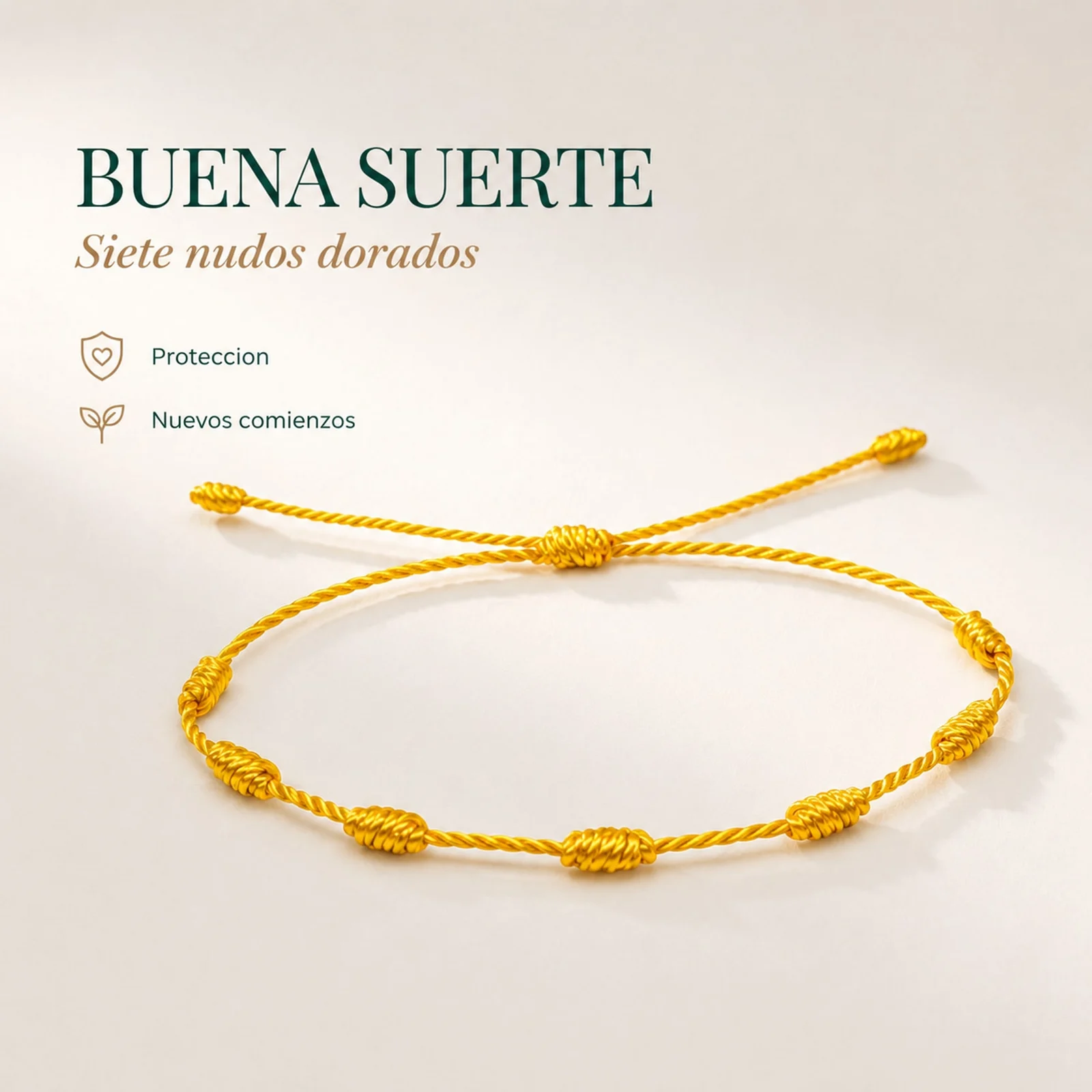 PULSERA 7 NUDOS DORADO