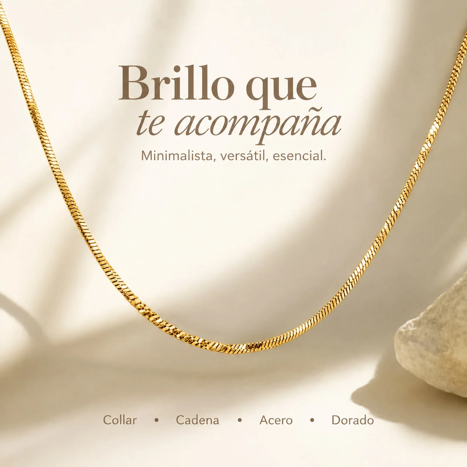COLLAR DE CADENA ACERO DORADO
