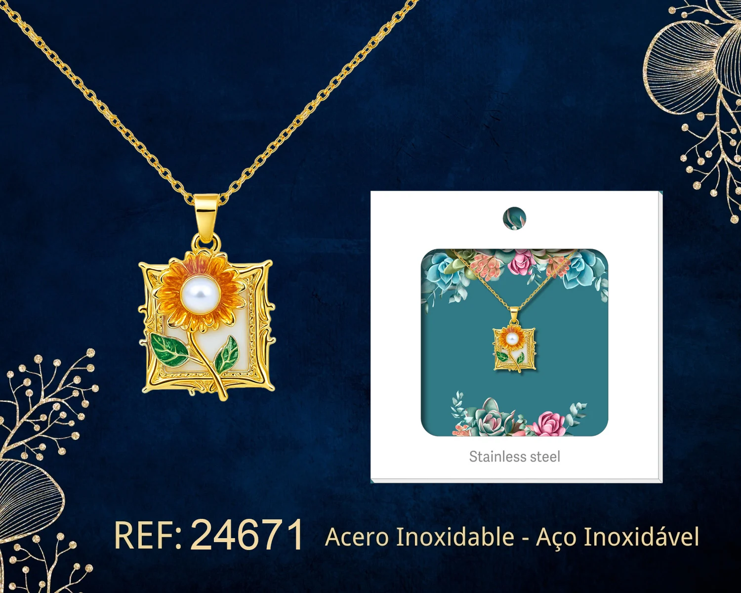 COLGANTE CHAPADO ORO 14K CON CIRCONITA