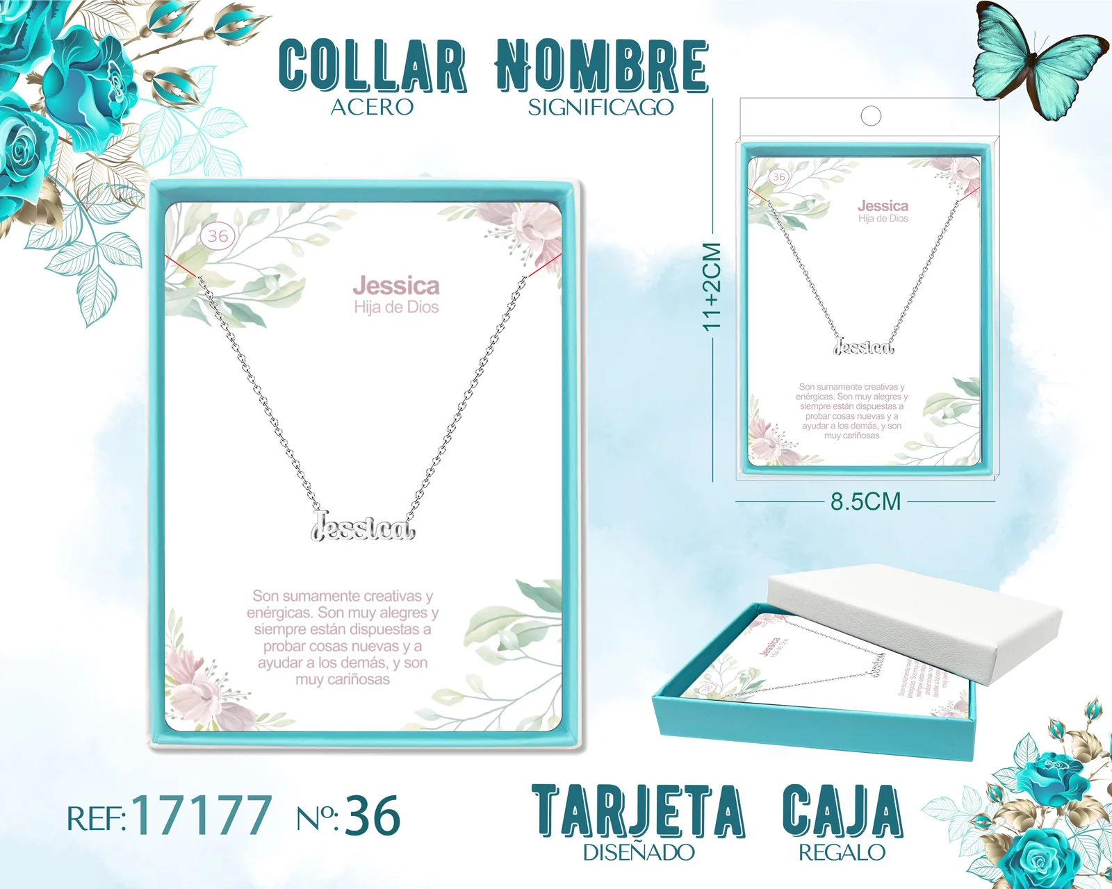 COLLAR JESSICA ACERO COLOR PLATEADO