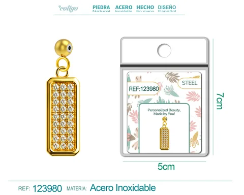 CHARM DE COBRE CHAPADO ORO 14K CON CIRCONITA-CON BOLA DE GOMA