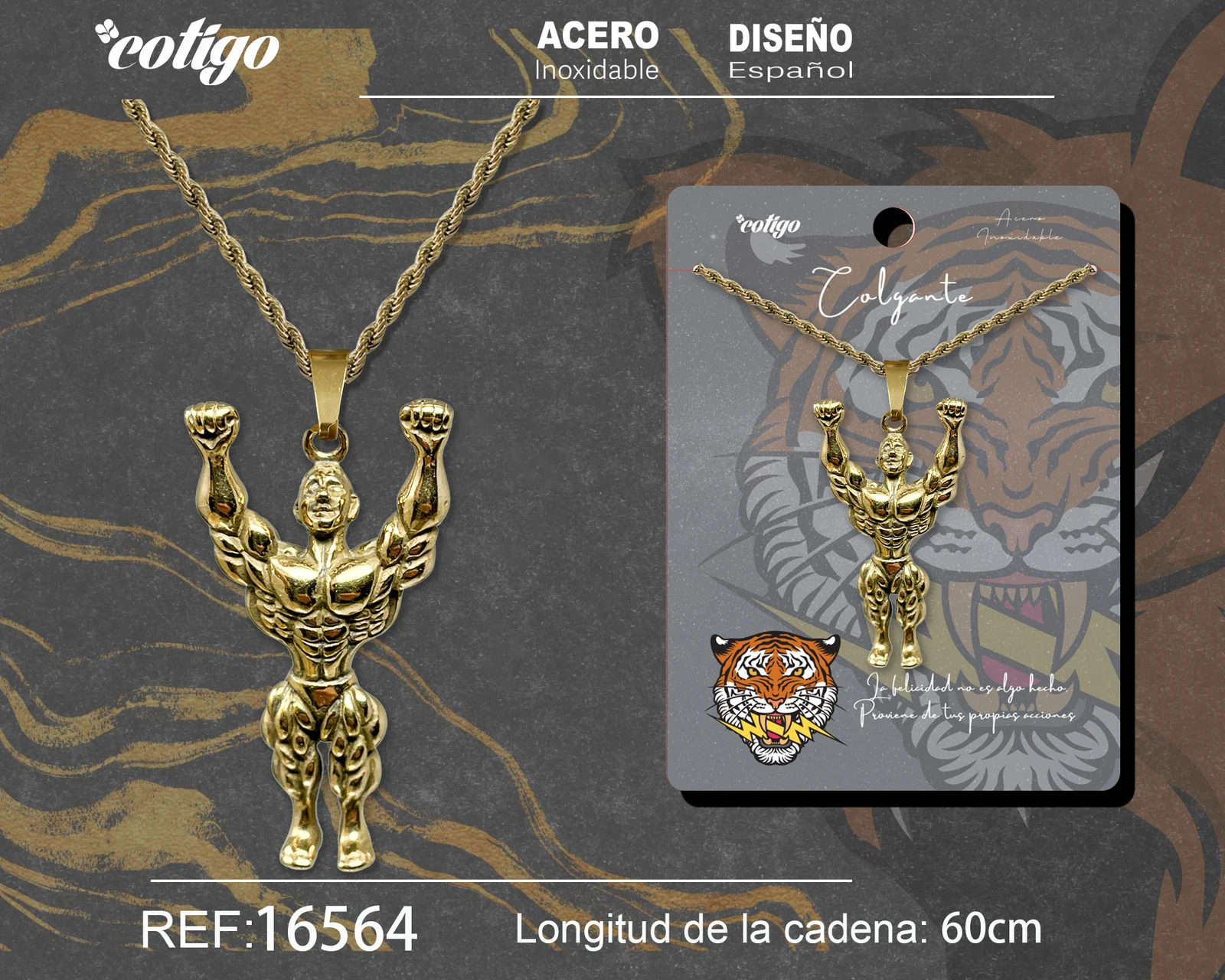 COLGANE HOMBRE ACERO COLOR DORADO