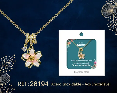 COLGANTE CHAPADA ORO 14K CON CIRCONITA PARA REGALAR