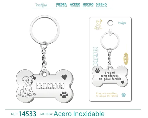 LLAVERO ACERO DE PERRO DALMATA