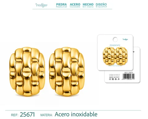 Pendiente Acero Inoxidable color Dorado