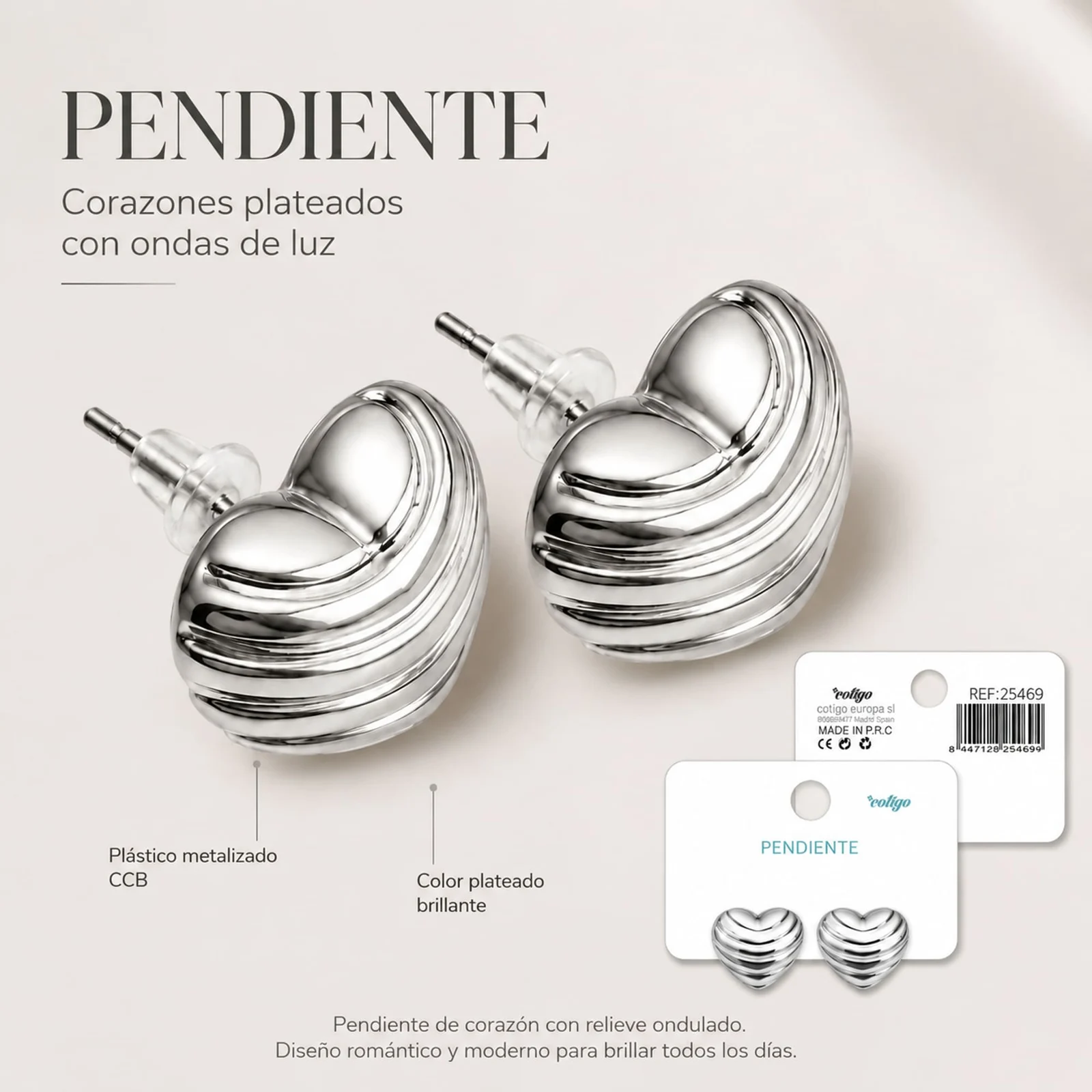 Pendiente de Plástico Metalizado