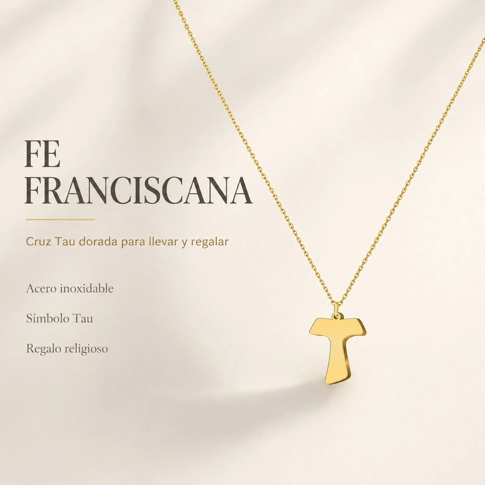 COLGANTE CRUZ TAU ACERO COLOR DORADO
