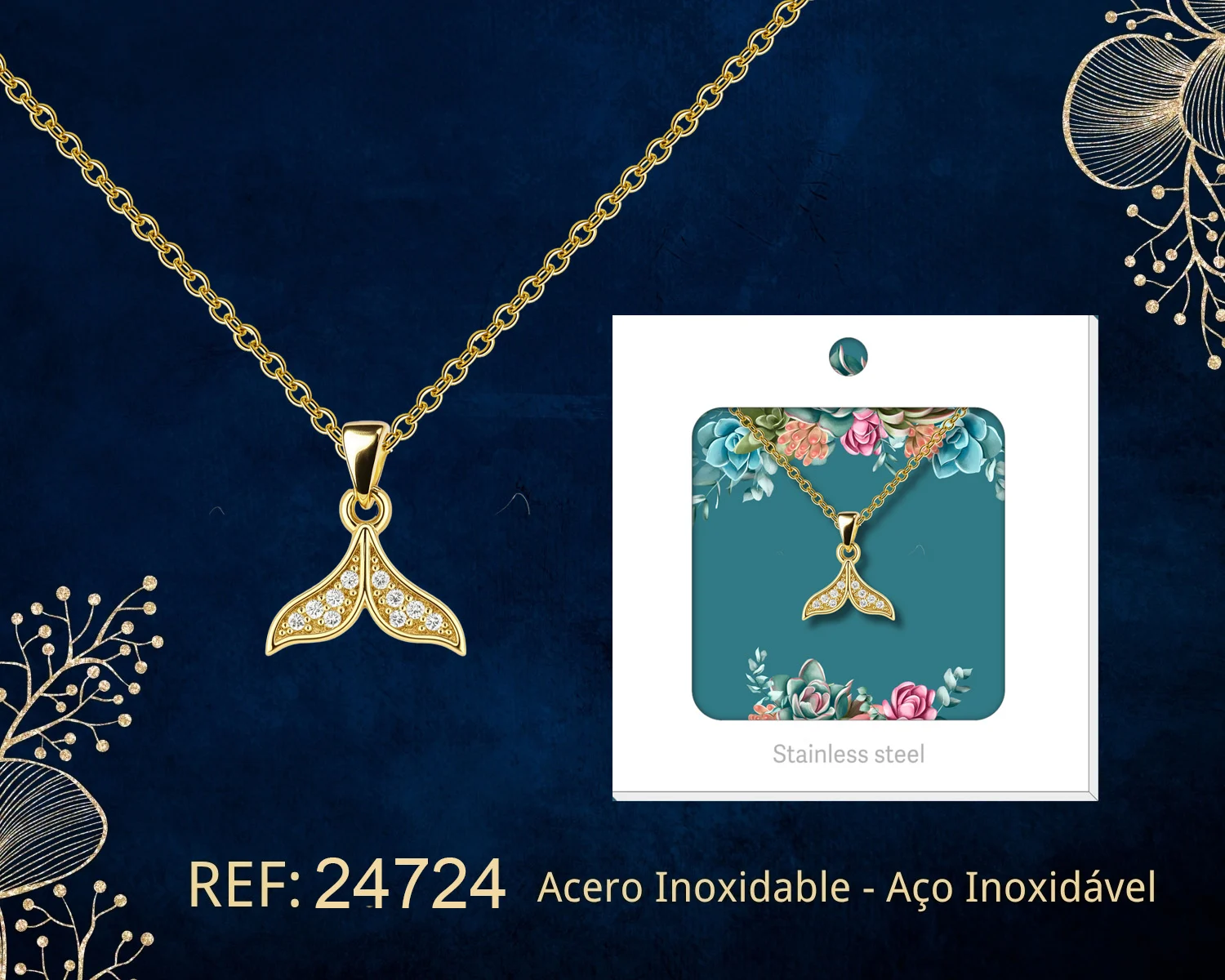 COLGANTE CHAPADO ORO 14K CON CIRCONITA