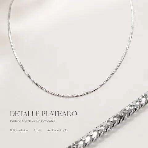 COLLAR DE CADENA ACERO PLATEADO