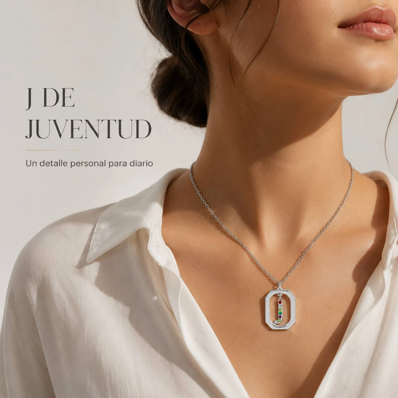 COLLAR INICIAL LETRA J ACERO CON SOBRE