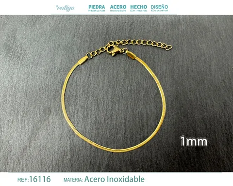 PULSERA DE CADENA ACERO DORADO