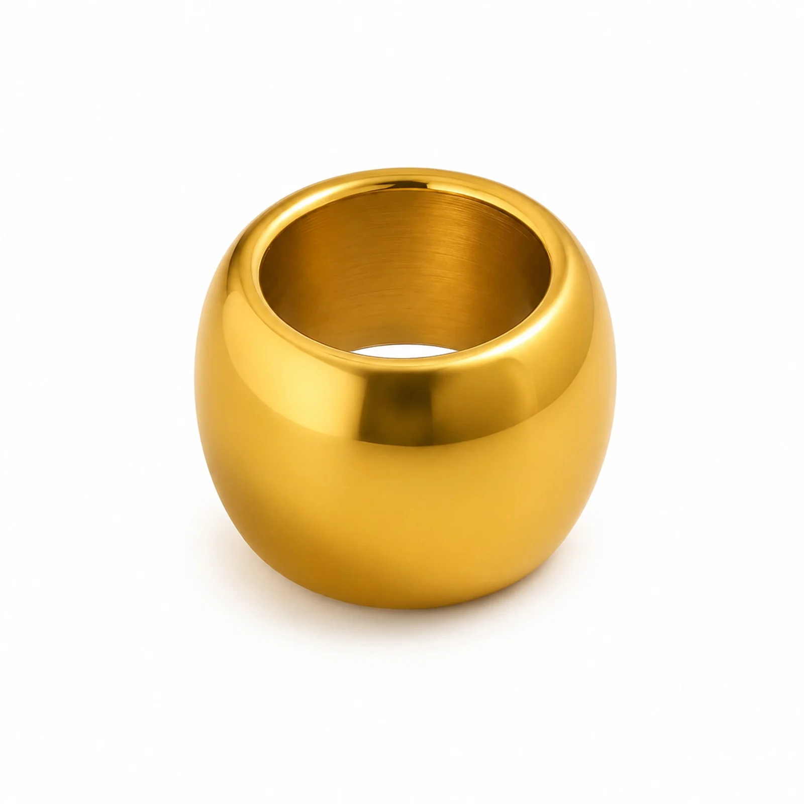 CHARM DE BOLA 6MM ACERO DORADO CON AGUJERO 3MM PARA CADENA DE SERPIENTE