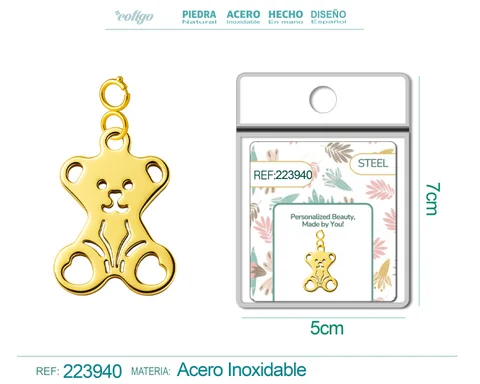 CHARM ACERO INOXIDABLE COLOR DORADO -CON CIERRE