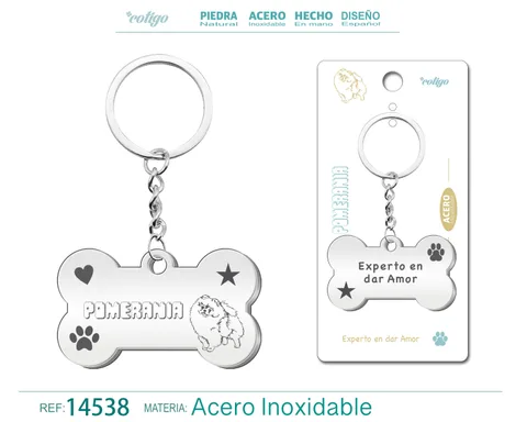 LLAVERO ACERO DE PERRO POMERANIA