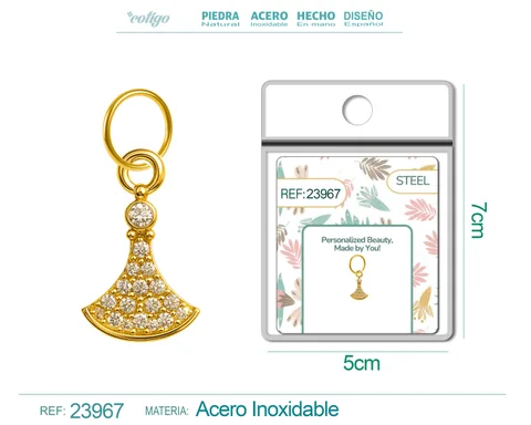 CHARM DE COBRE CHAPADO ORO 14K CON CIRCONITA