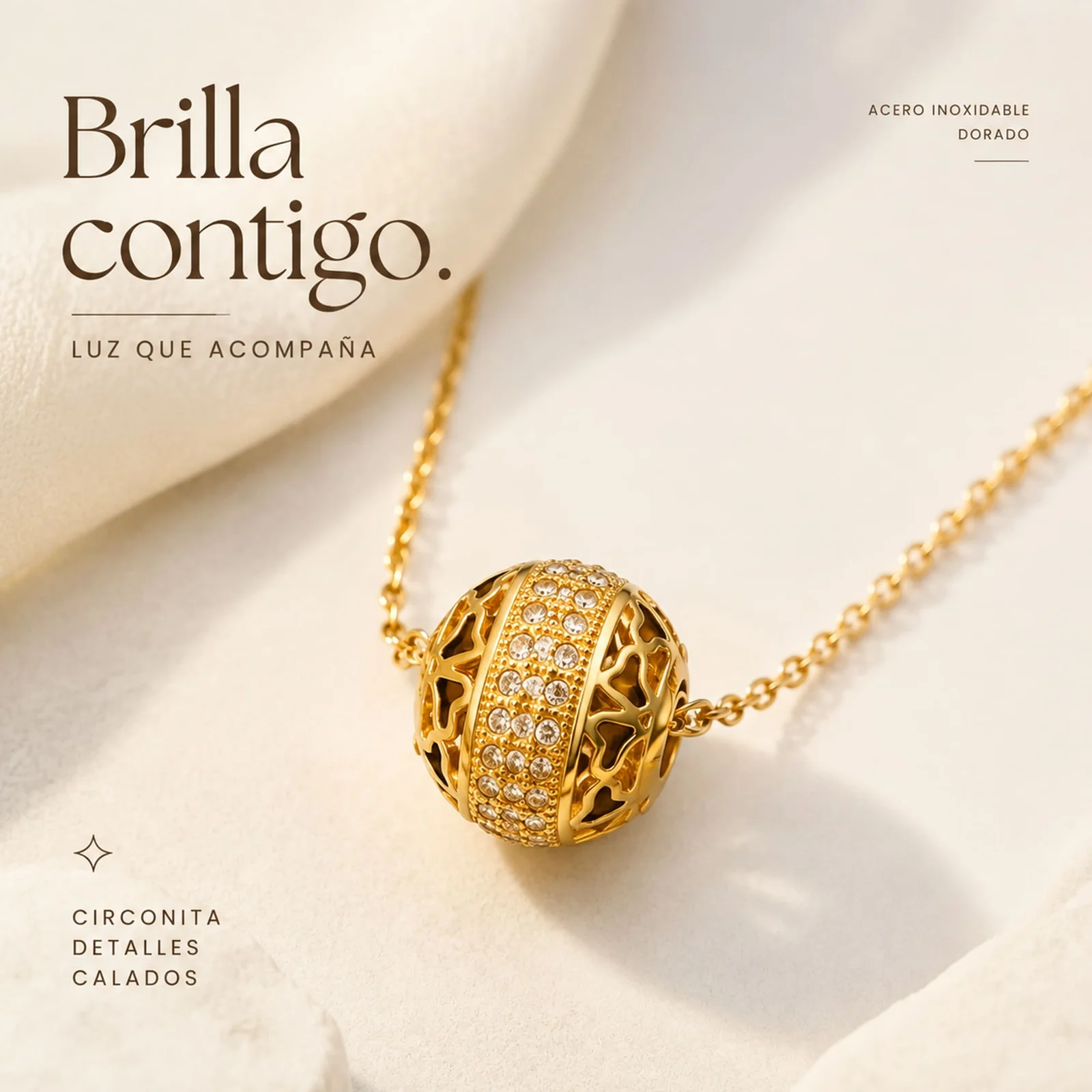 COLGANTE CHAPADO ORO 14K CON CIRCONITA