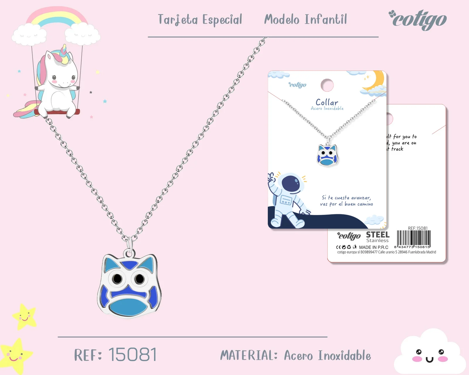 COLLAR NIÑA ACERO COLOR PLATEADO