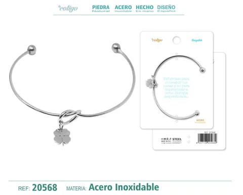 BRAZALETE ACERO COLOR PLATEADO
