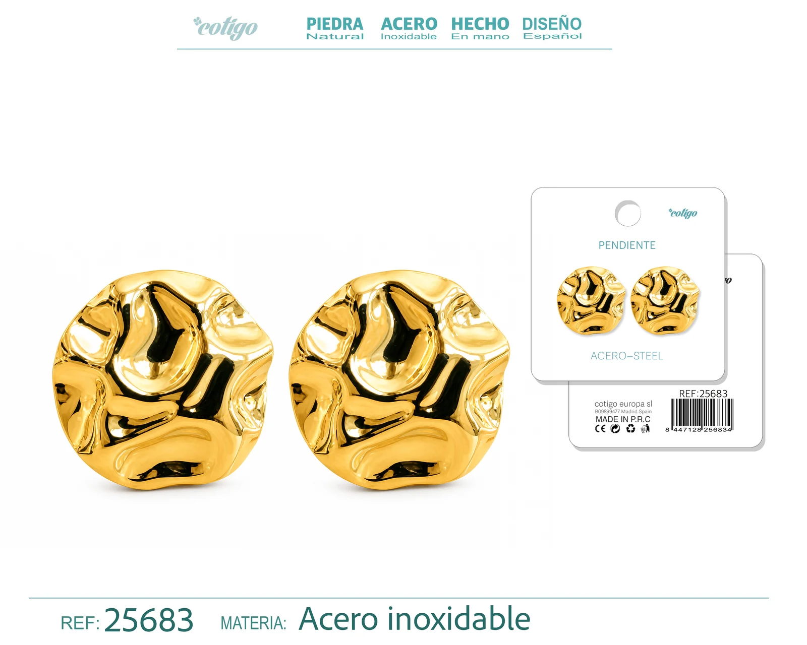 Pendiente Acero Inoxidable color Dorado