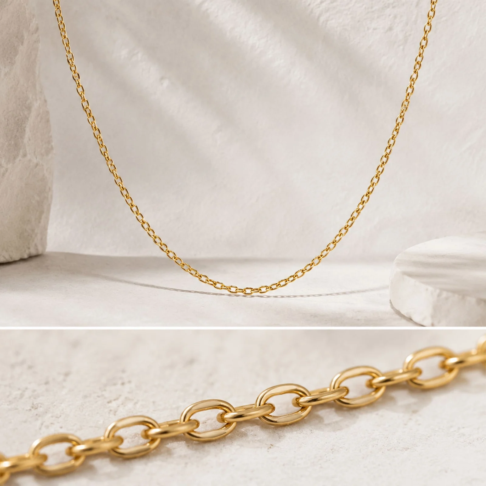 COLLAR DE CADENA ACERO DORADO