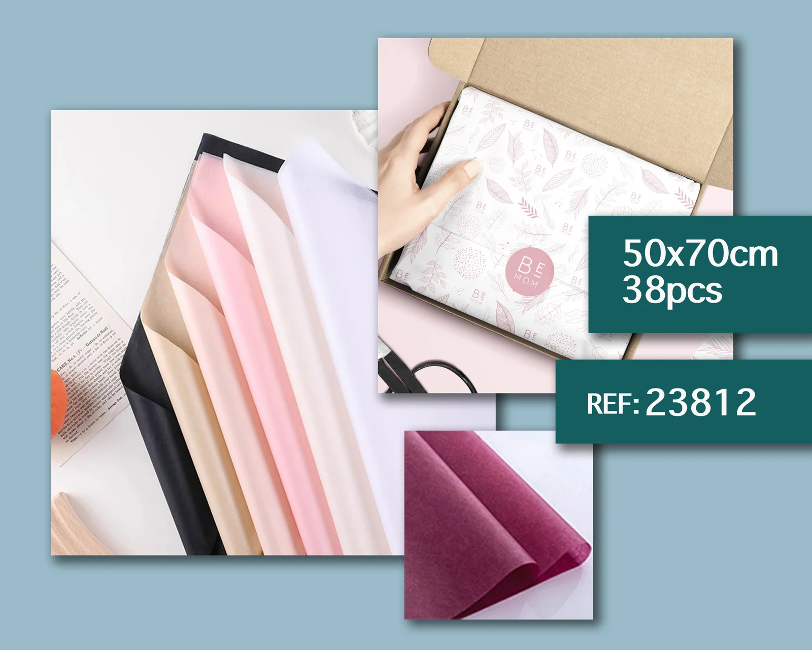PAPEL DE SEDA PARA EMPAQUETE 50X70CM-38PCS