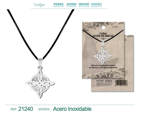 COLGANTE NUDO BRUJA ACERO PLATEADO