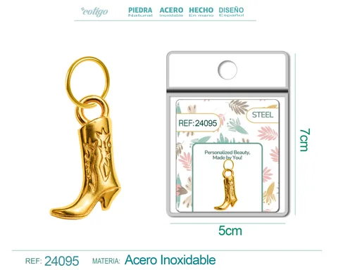 CHARM ACERO DORADO CHAPADO ORO 14 K